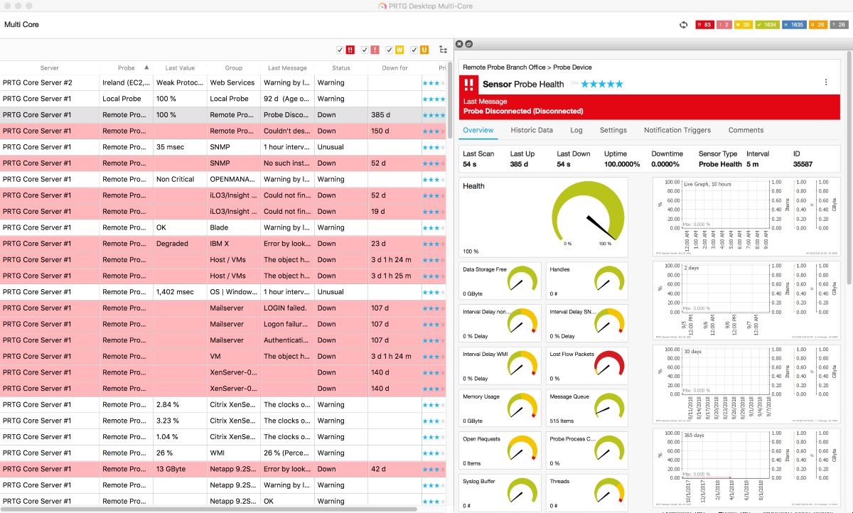 prtg network auditing software screenshot 1