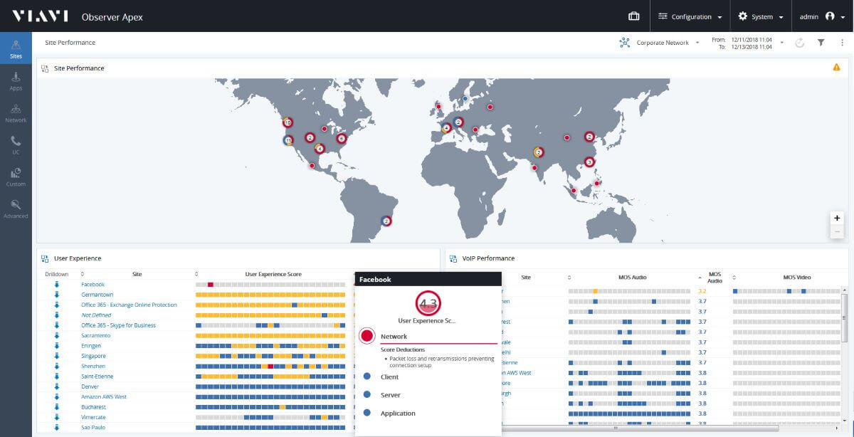 viavi network auditing software screenshot 1