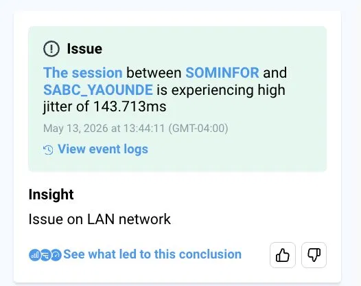 Obkio Insight LAN Issue card