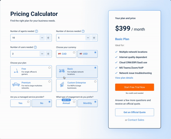 Obkio Network Auditing Tool Pricing