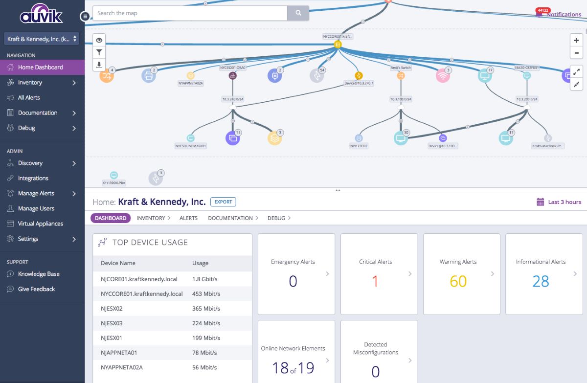 auvik synthetic network monitoring tools screenshot 2
