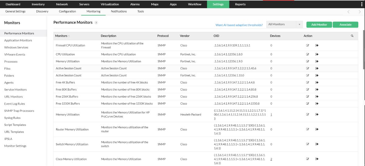 manage engine synthetic network monitoring tools screenshot 4