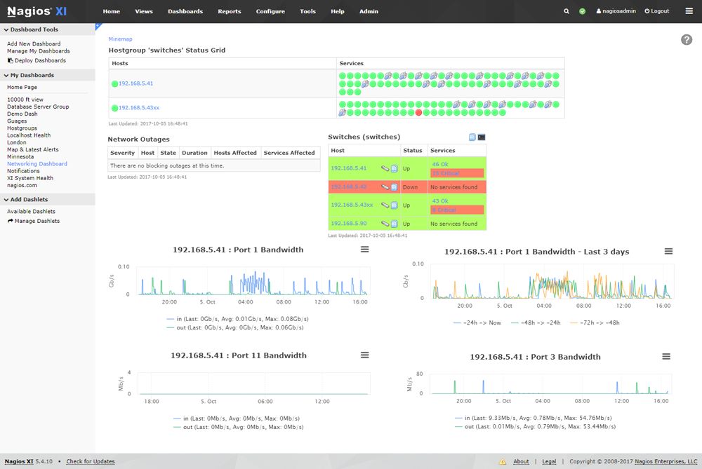 nagios xi network connection monitoring tools screenshot 2