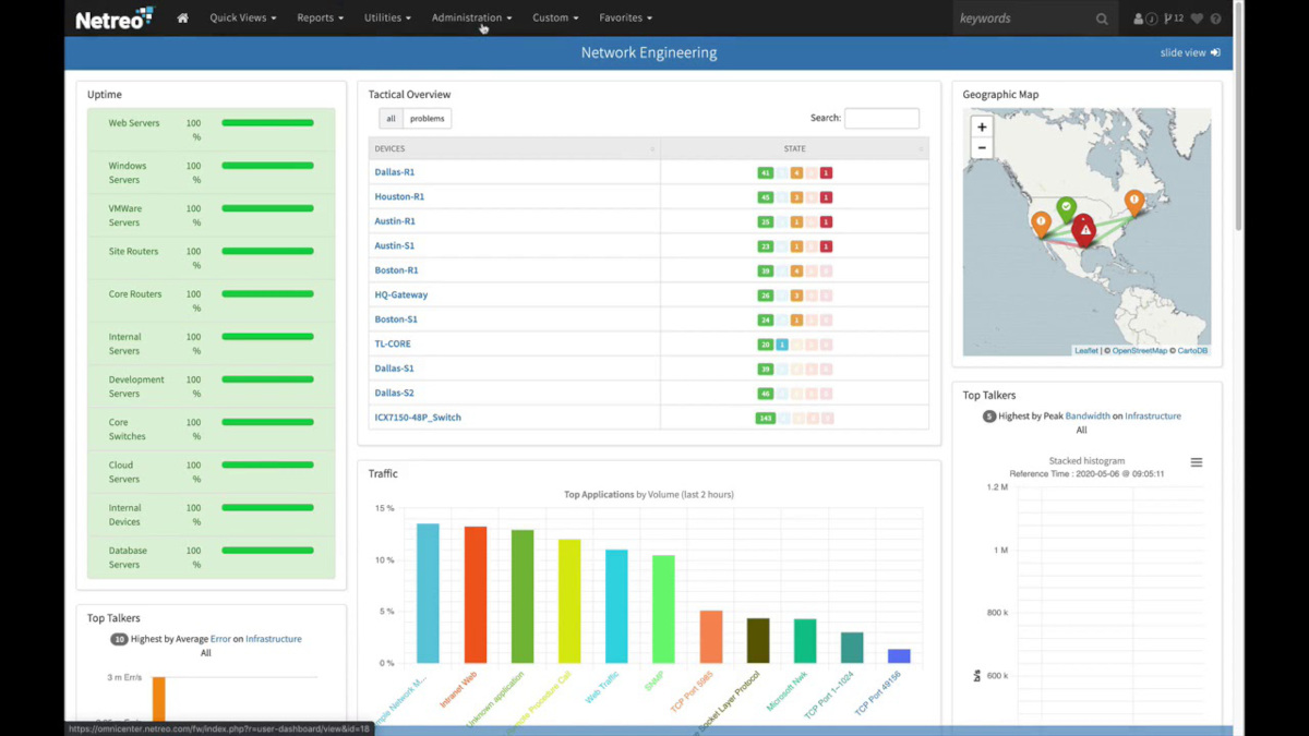 Netreo synthetic network monitoring tool screenshot 1