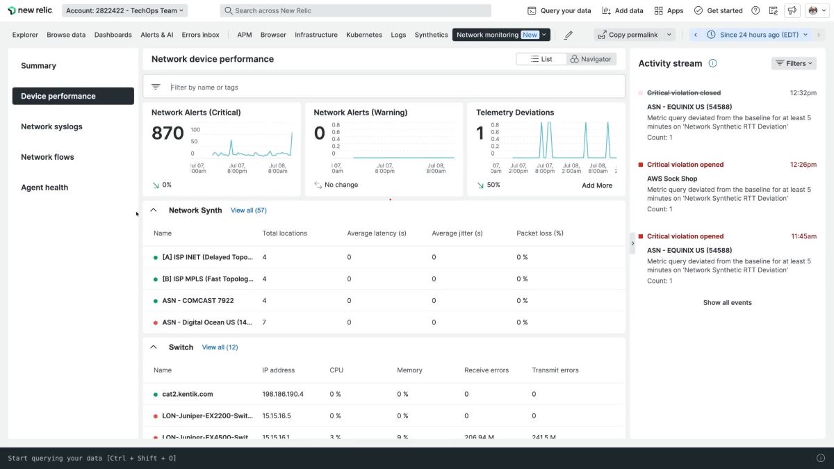 new relic network connection monitoring tools screenshot 3