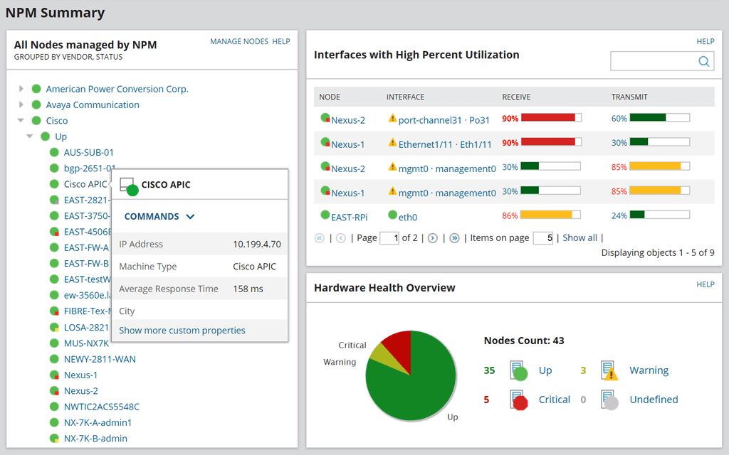 solarwind enterprise network monitoring screenshot 1