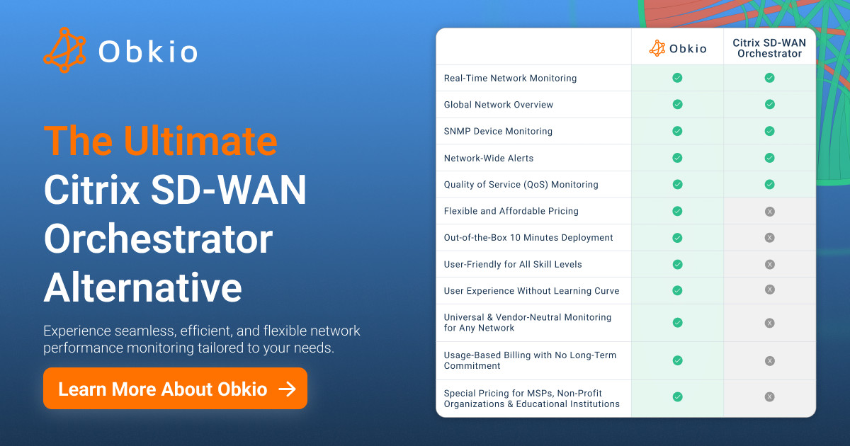 Obkio vs. Citrix SD-WAN Orchestrator