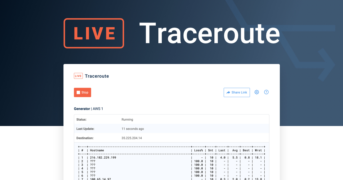 Troubleshooting Networks with Live Traceroutes