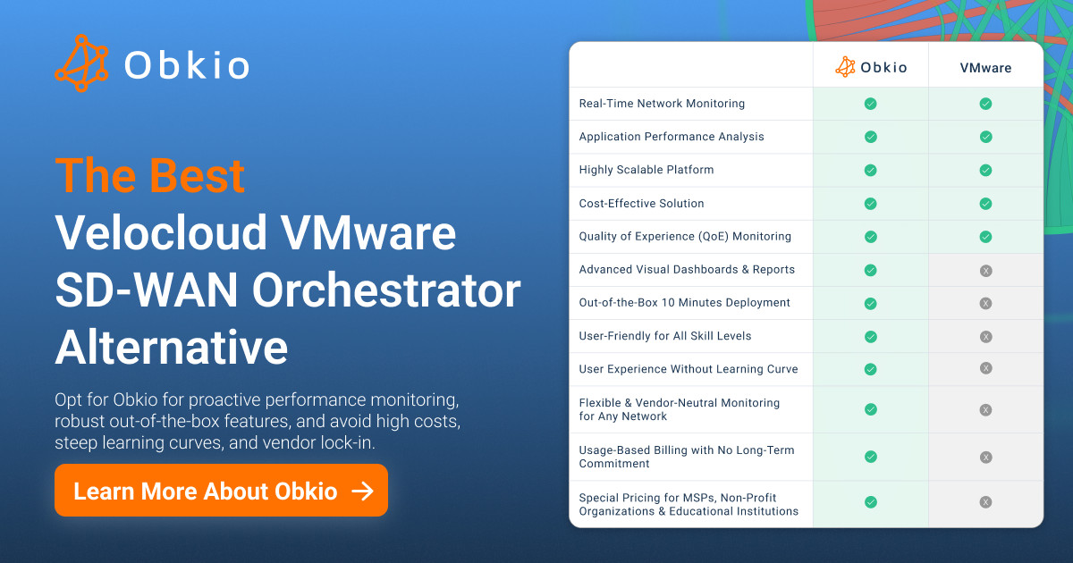 Obkio vs. Velocloud VMware SD-WAN Orchestrator