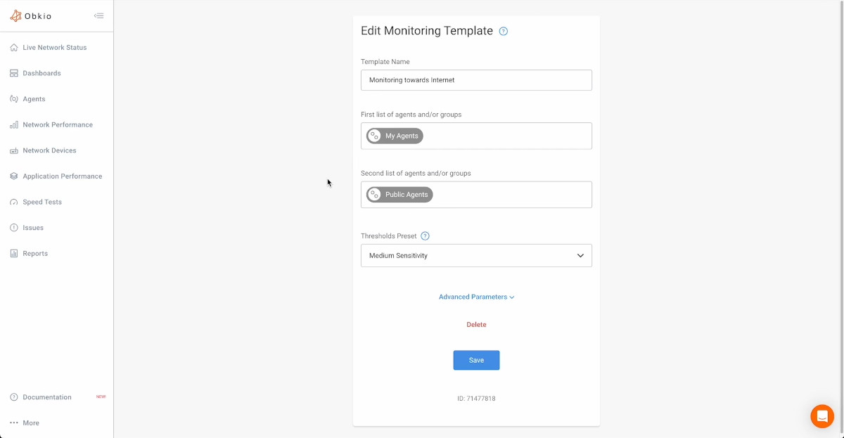 Obkio Monitoring Templates