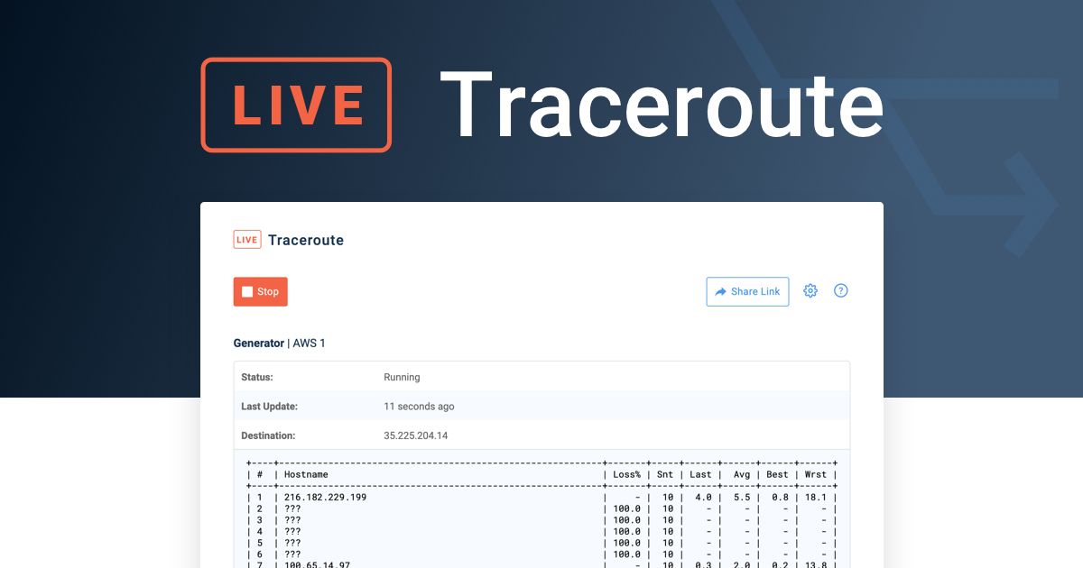 Live Traceroutes Feature